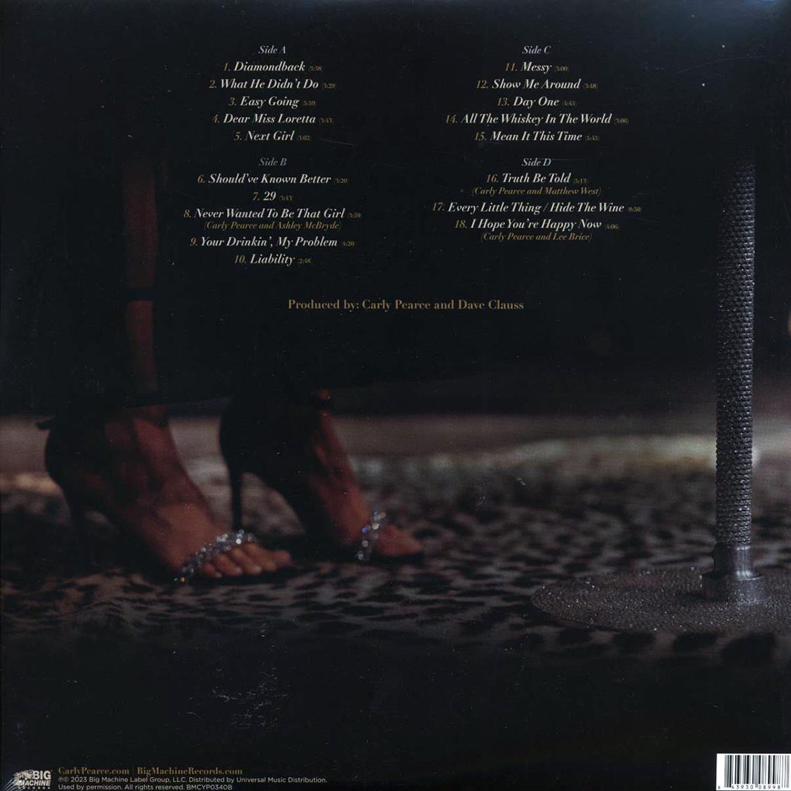 Carly Pearce – 29: Written in Stone (Live From Music City) [Gold 2LP Vinyl] rear