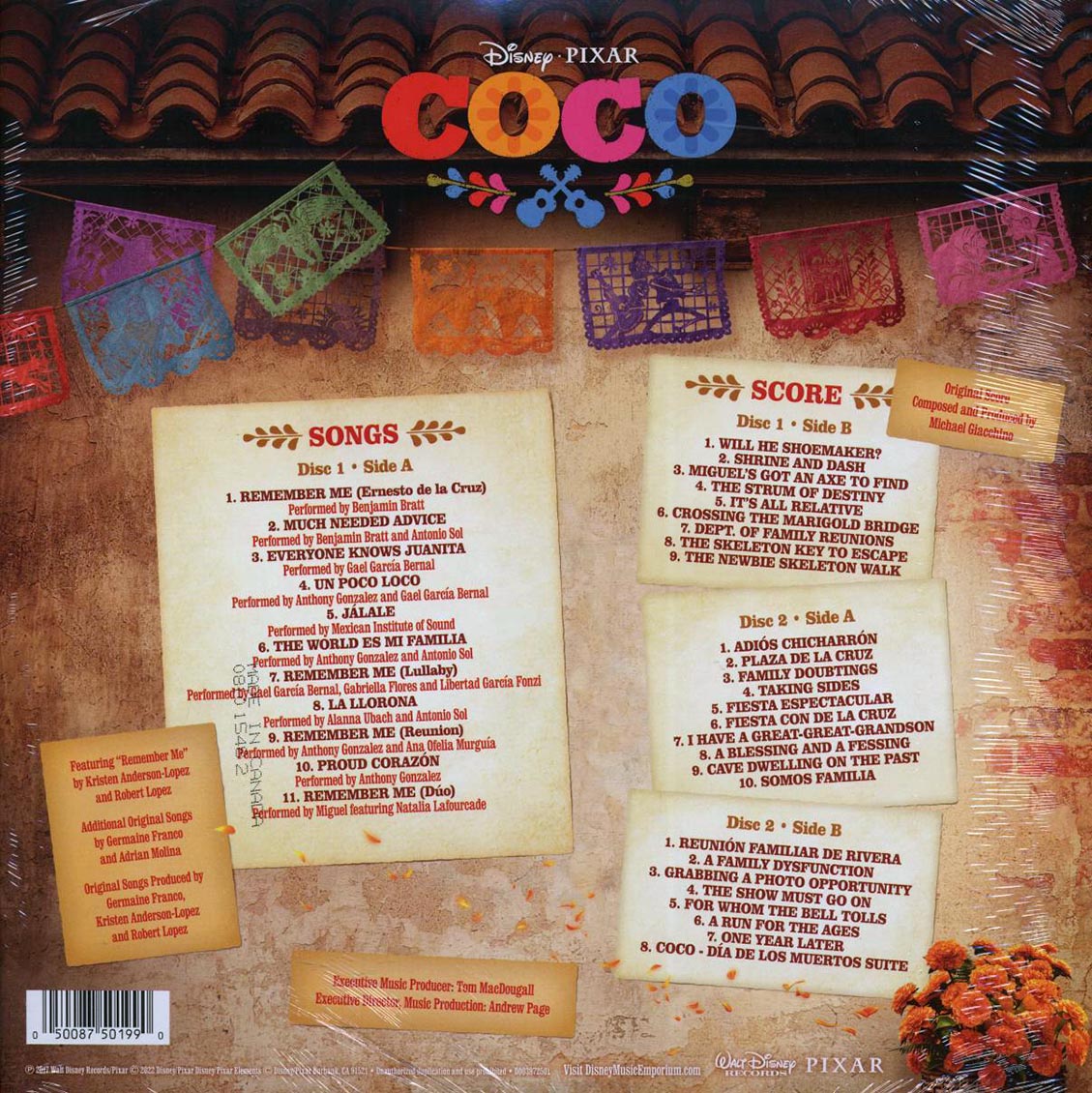 Coco - Original Motion Picture Soundtrack (Marigold & Azul Vinyl 2LP) rear