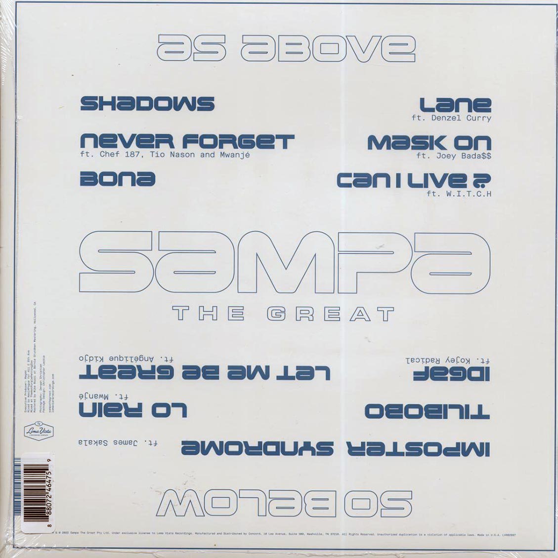 Sampa The Great – As Above So Below (Limited Edition Lime Green Vinyl LP) rear
