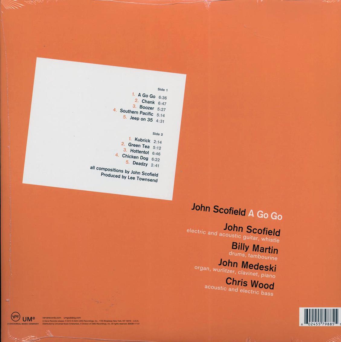John Scofield – A Go Go (180 g Vinyl LP, Verve By Request Series) rear