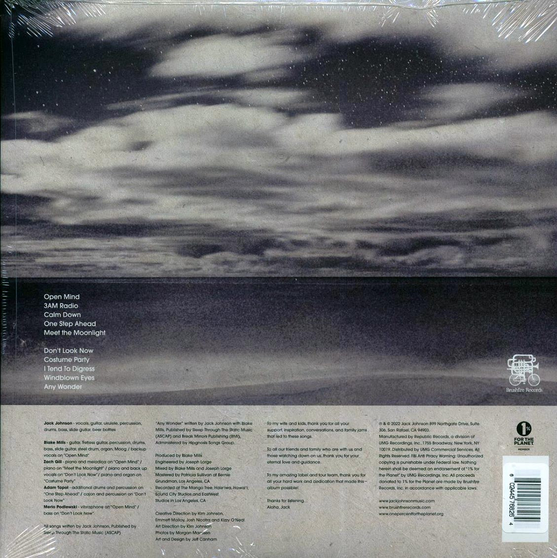 Jack Johnson – Meet The Moonlight (Limited Edition 180g Silver Vinyl LP) rear