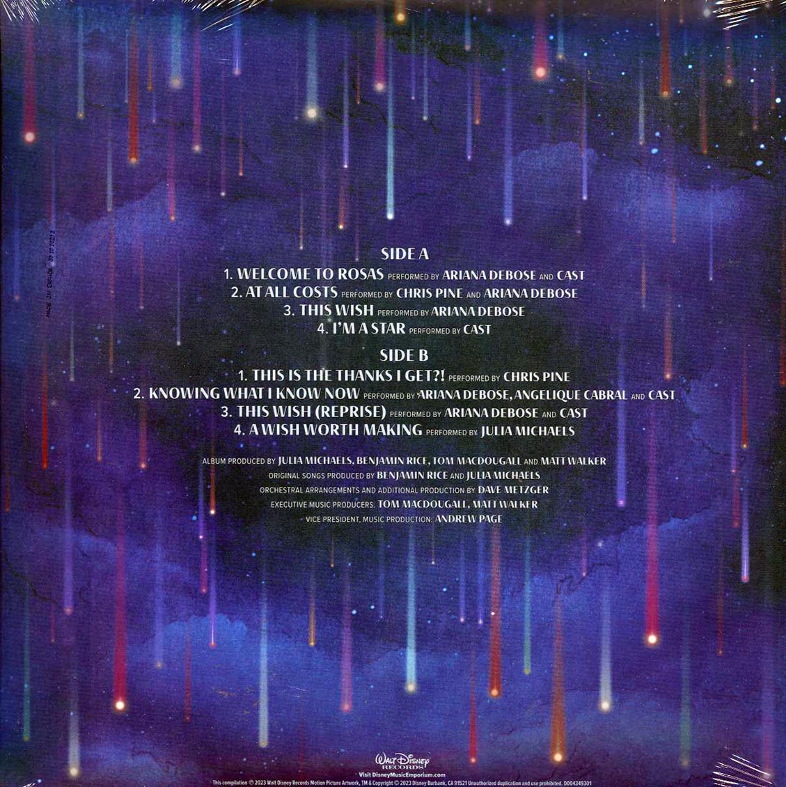 Wish: Original Motion Picture Soundtrack (Limited Edition Clear Vinyl LP) rear