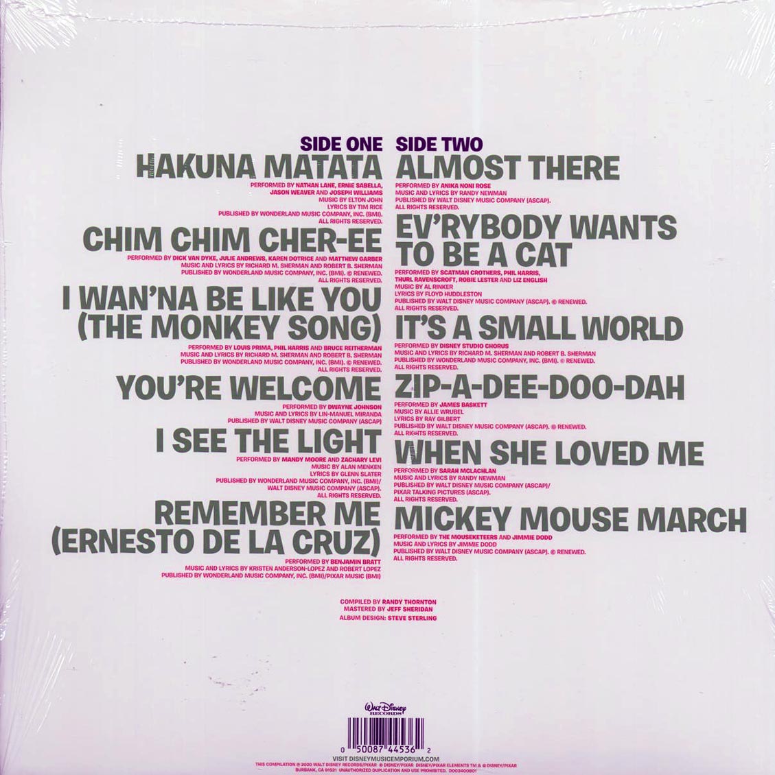 Disney Ultimate Hits Volume 2 (Vinyl LP) rear