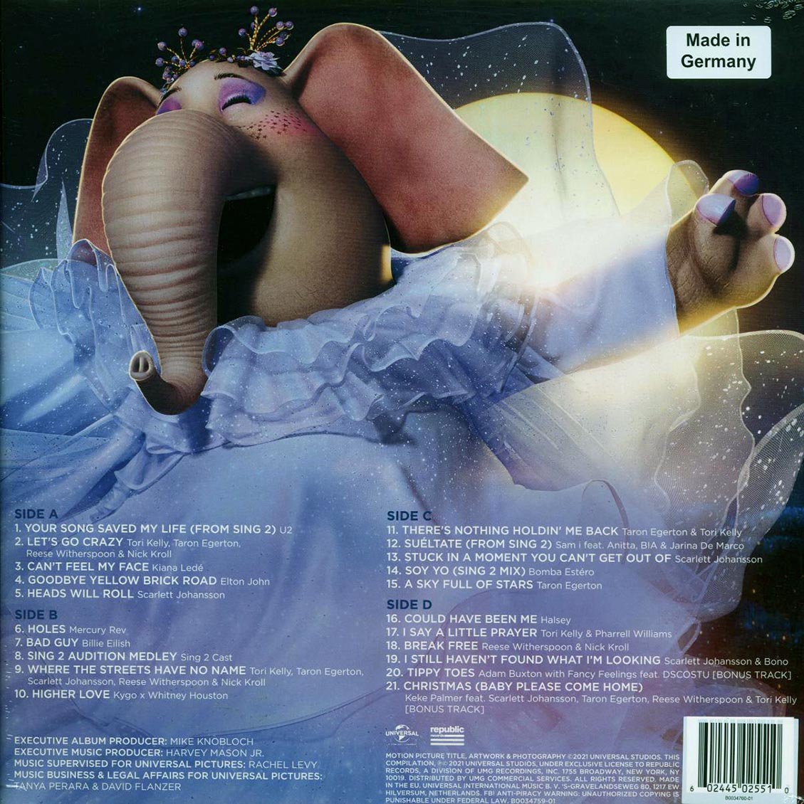 Sing 2: Original Motion Picture Soundtrack (Limited Edition Purple Vinyl 2LP) rear