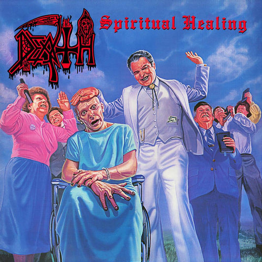 Death - Spiritual Healing (Foil Jacket - Red, Cyan and Black Merge with Splatter) Vinyl Record