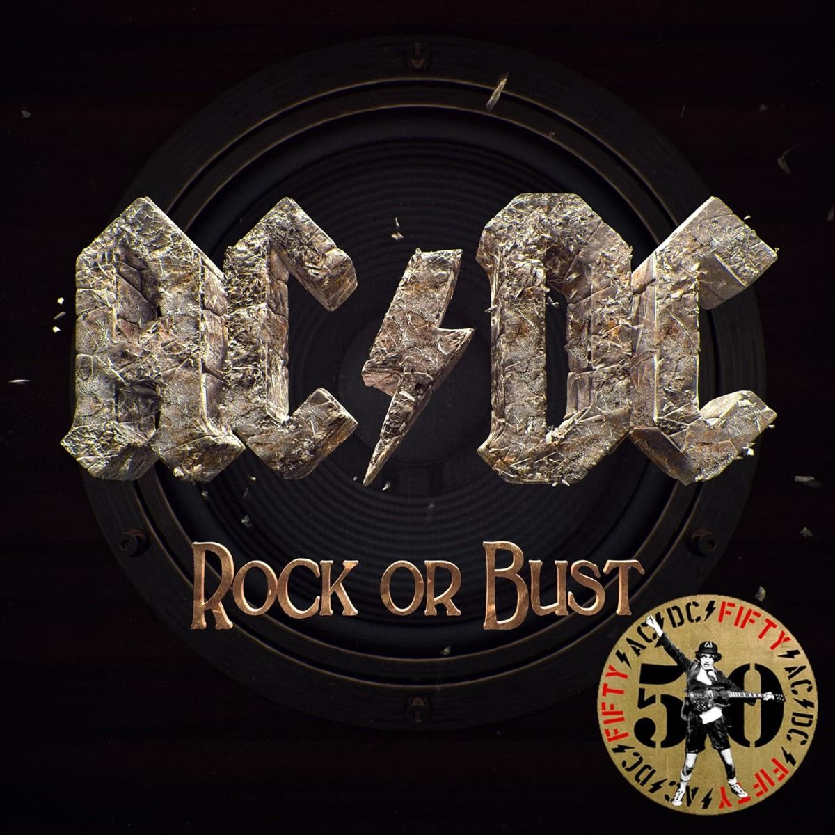 AC/DC - Rock Or Bust (50th Anniversary Edition, Gold Color Vinyl) front