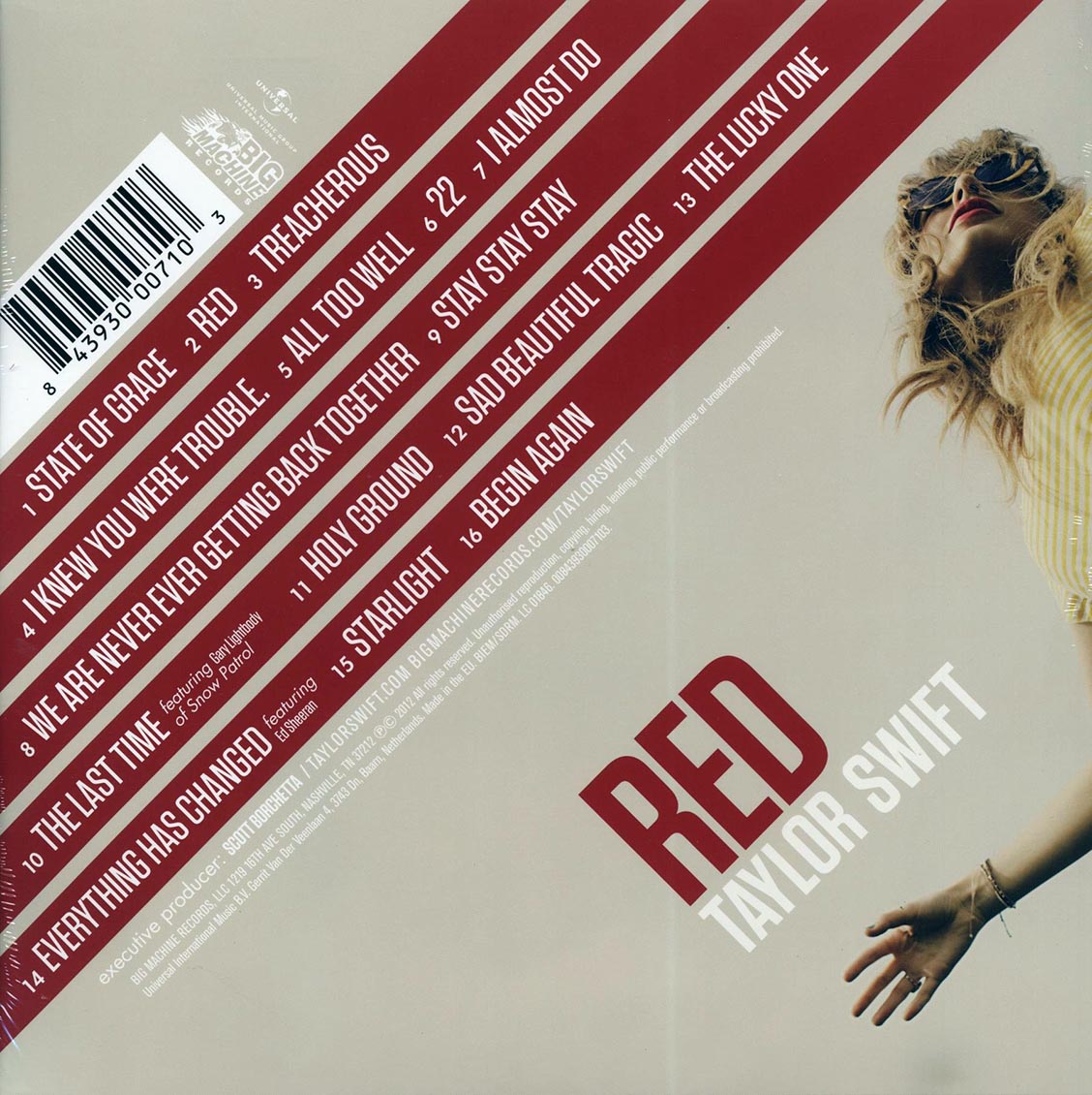 Taylor Swift - Red (2LP 180g Vinyl Record) rear