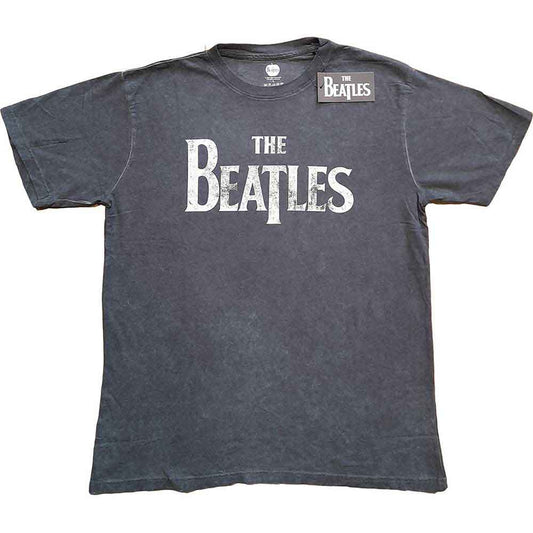 The Beatles - Vintage Drop T Logo T-Shirt (Washed Charcoal)