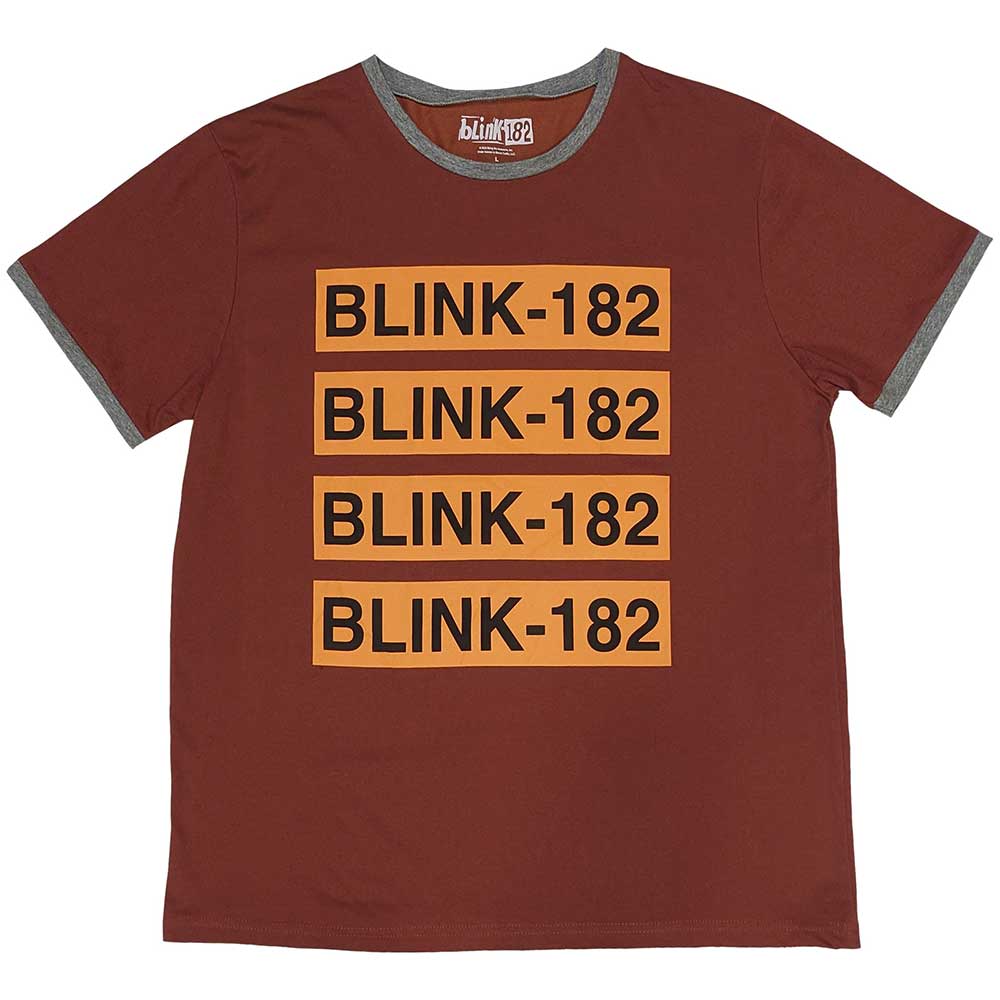 Blink 182 - Repeat Logo Ringer T-Shirt (Red)