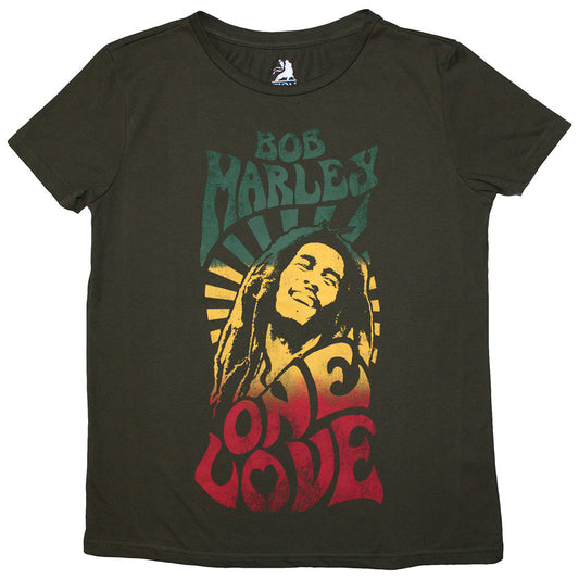 Bob Marley - Vintage One Love T-Shirt (Washed Green)