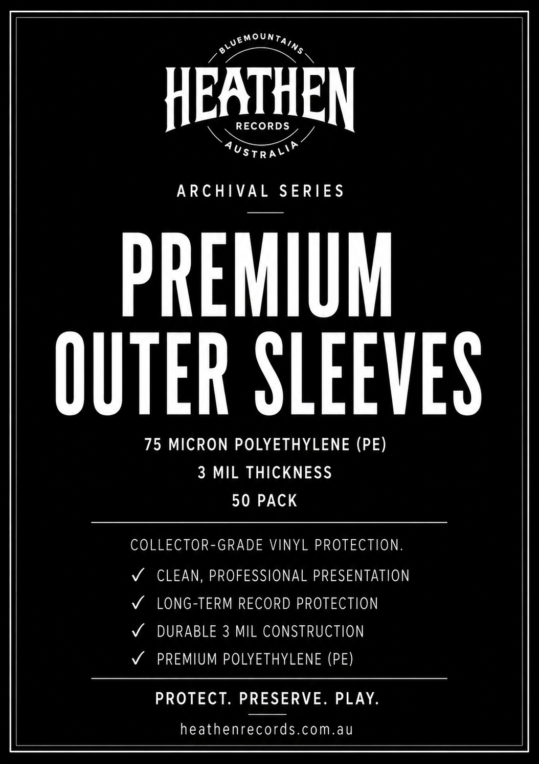 Heathen Records Premium Outer Sleeves insert
