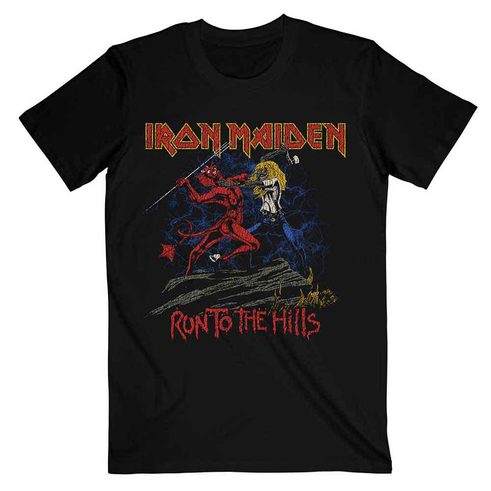 Iron Maiden - Run To The Hills T-Shirt (Distressed Black)