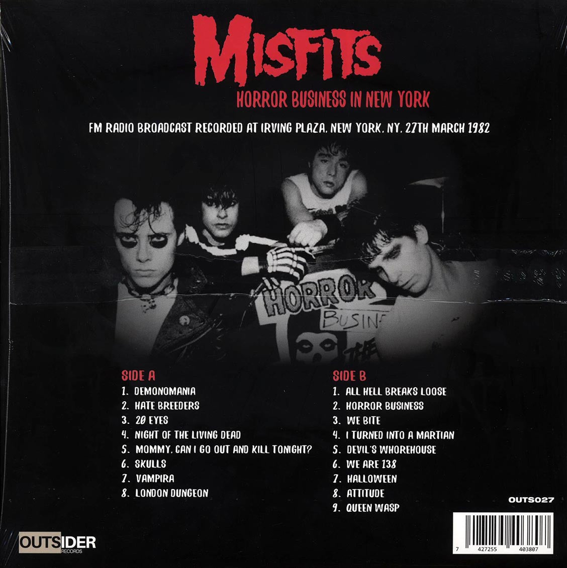 Misfits - Horror Business In New York (Colored vinyl violet) Vinyl Record rear