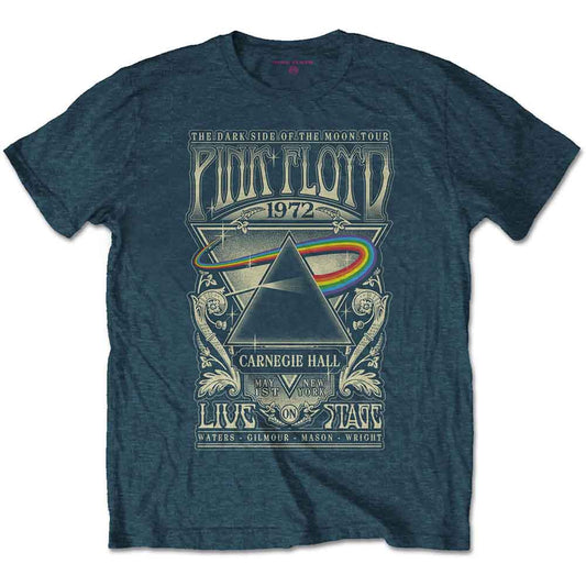 Pink Floyd - Carnegie Hall Poster T-Shirt (Denim Blue)