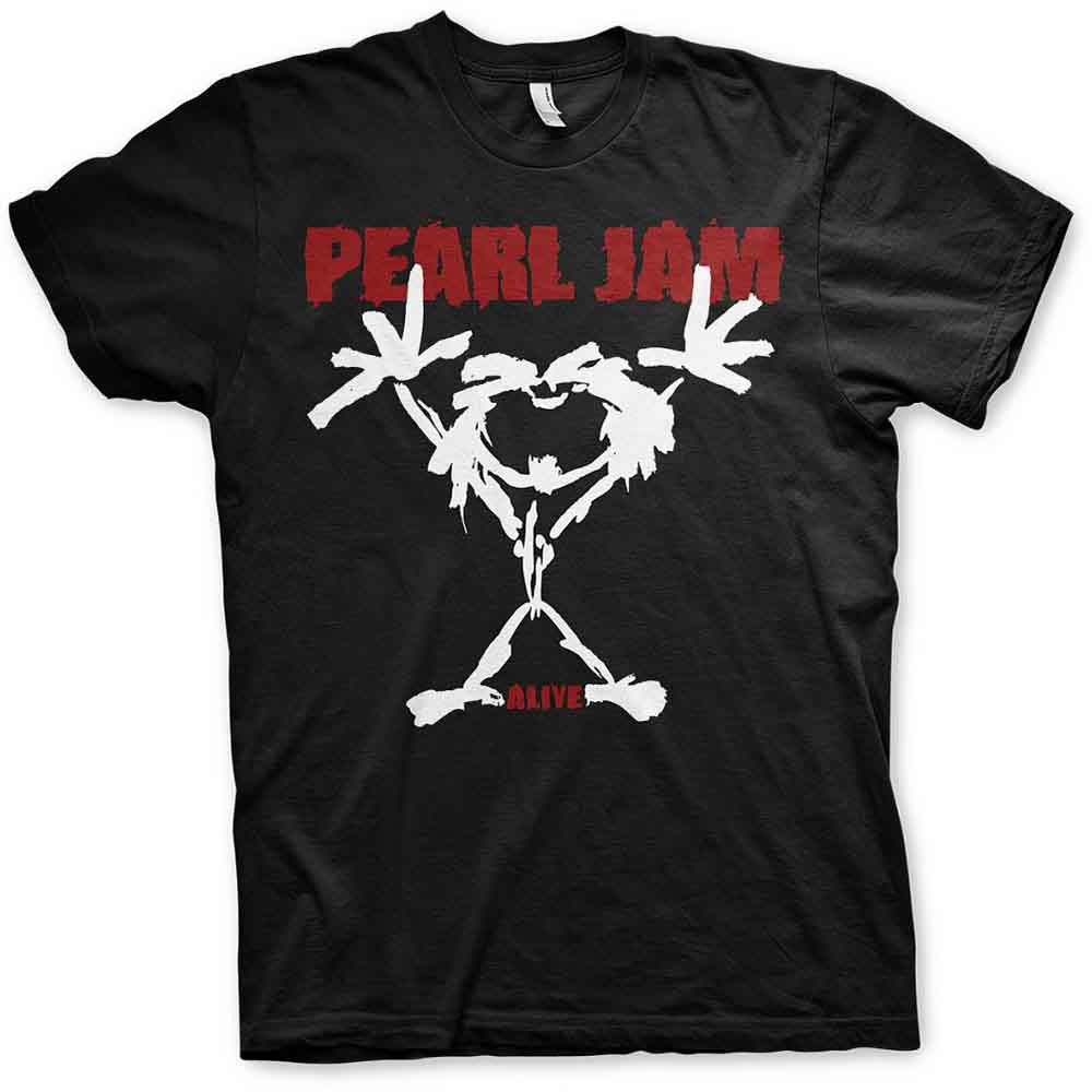 Pearl Jam - Stickman T-Shirt (Black with Back Print) front