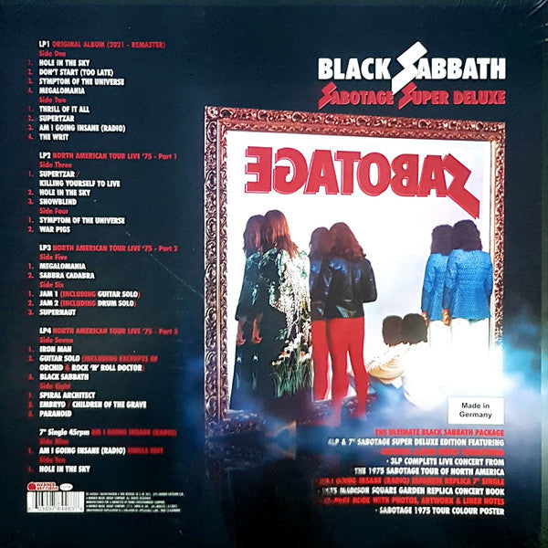 Black Sabbath – Sabotage (Super Deluxe 4LP + 7" Vinyl Box Set, 180g) rear