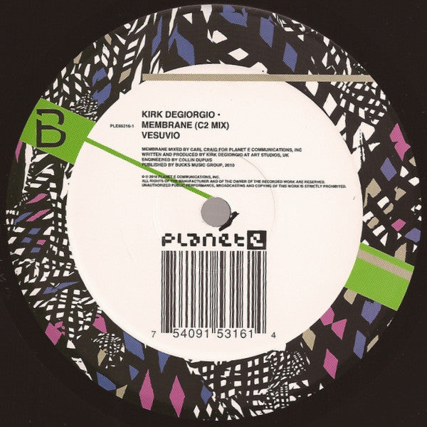 Kirk Degiorgio - Membrane (12") Vinyl Record label 2