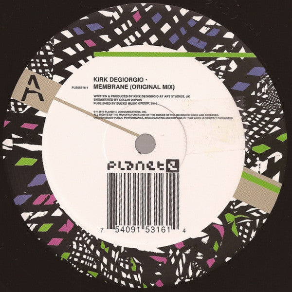 Kirk Degiorgio - Membrane (12") Vinyl Record label 1