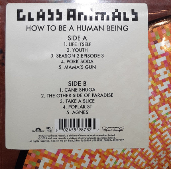 Glass Animals - How To Be A Human Being (LP Picture Disc Vinyl Record) label