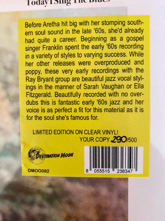 Aretha Franklin - The Great Aretha Franklin (Limited Edition Numbered Clear Vinyl LP) sticker