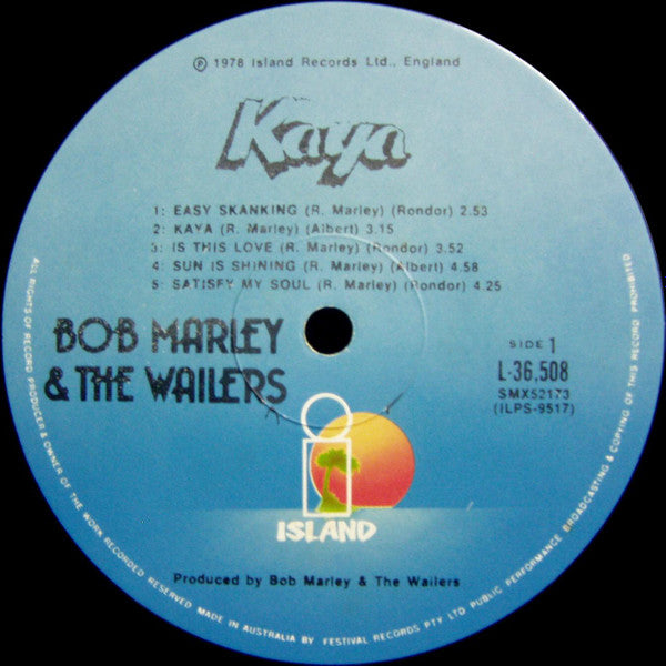 Bob Marley and the Wailers - Kaya (First Pressing) Vinyl Record label 1