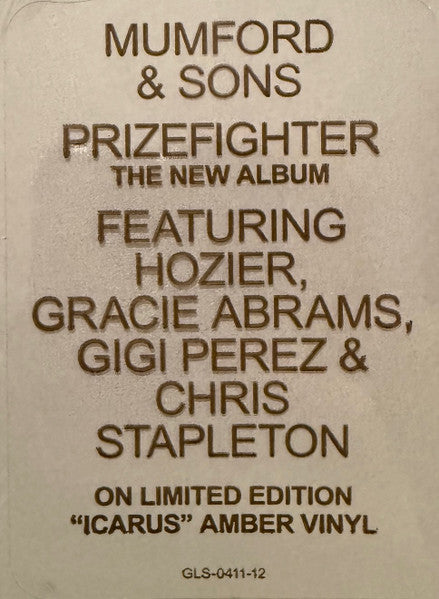Mumford & Sons – Prizefighter (Limited Edition Amber Vinyl LP) sticker