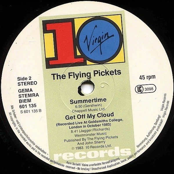 The Flying Pickets - Only You (12") Vinyl Record label 2