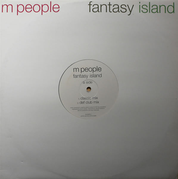 M People - Fantasy Island (12", Promo) Vinyl Record cover