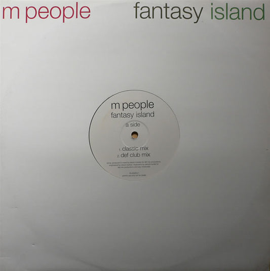 M People - Fantasy Island (12", Promo) Vinyl Record cover