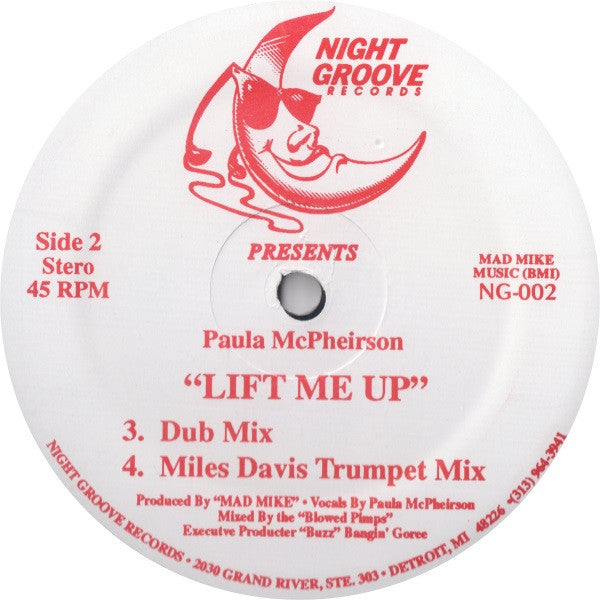 Paula McPheirson - Lift Me Up (12") (Night Groove Records) Vinyl Record label 2