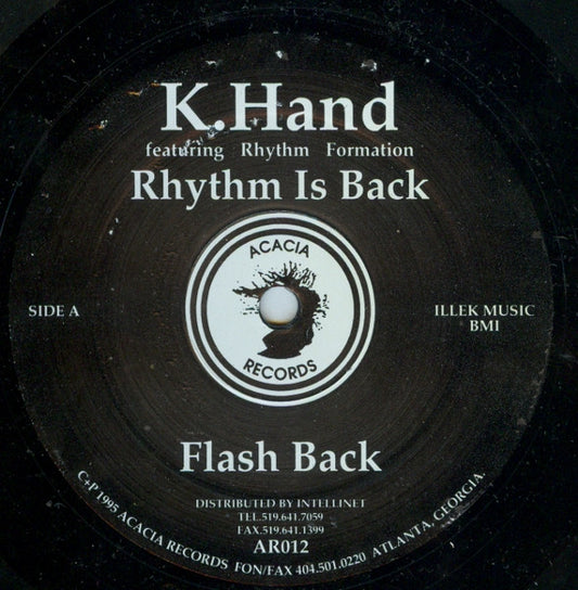 K.Hand* featuring Rhythm Formation - Rhythm Is Back (12") Vinyl Record  front