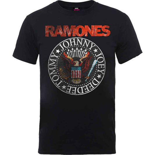 The Ramones - Distressed Eagle Seal T-Shirt (Black)