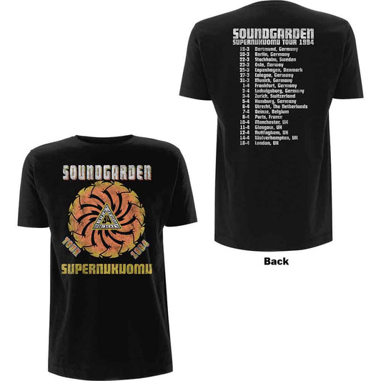 Soundgarden - Superunknown Tour '94 T-Shirt (Black with Back Print) front and back