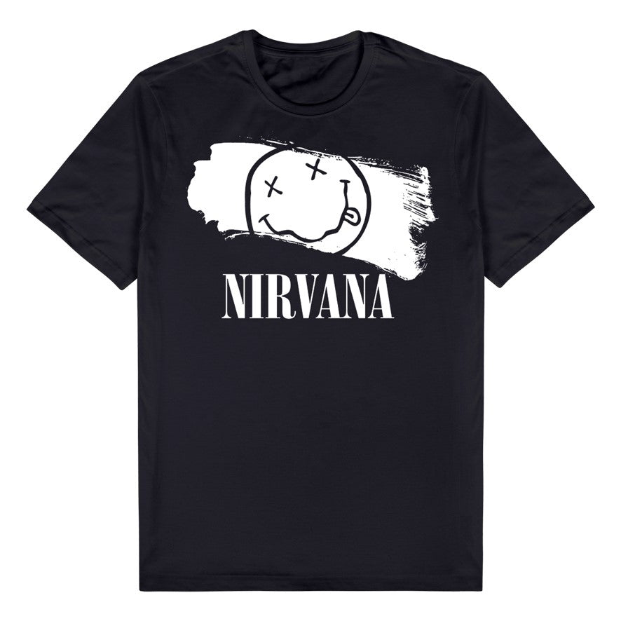 Nirvana - Rub Out Happy Face T-Shirt (Black)